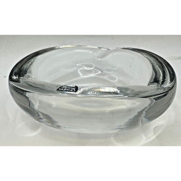 Orrefors Crystal Octagonal Clear Glass Heavy Thick Dish Bowl Ashtray Sweden VTG - Picture 4 of 8